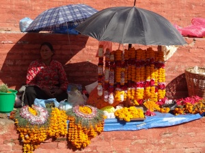 Kathmandu Durbar Square Verkaeuferin
